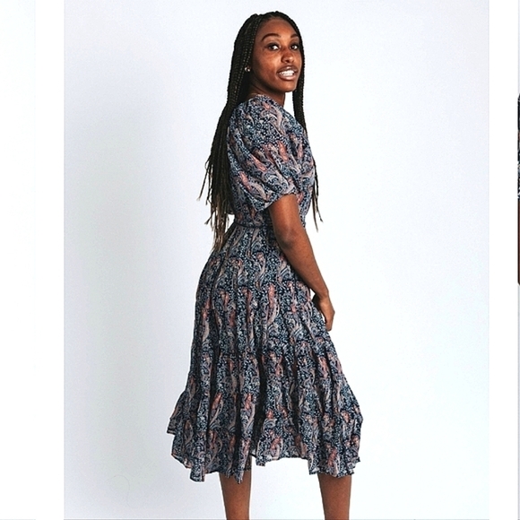 NWT Adley tiered floral boho maxi dress puff sleeve size 3x - Picture 2 of 8